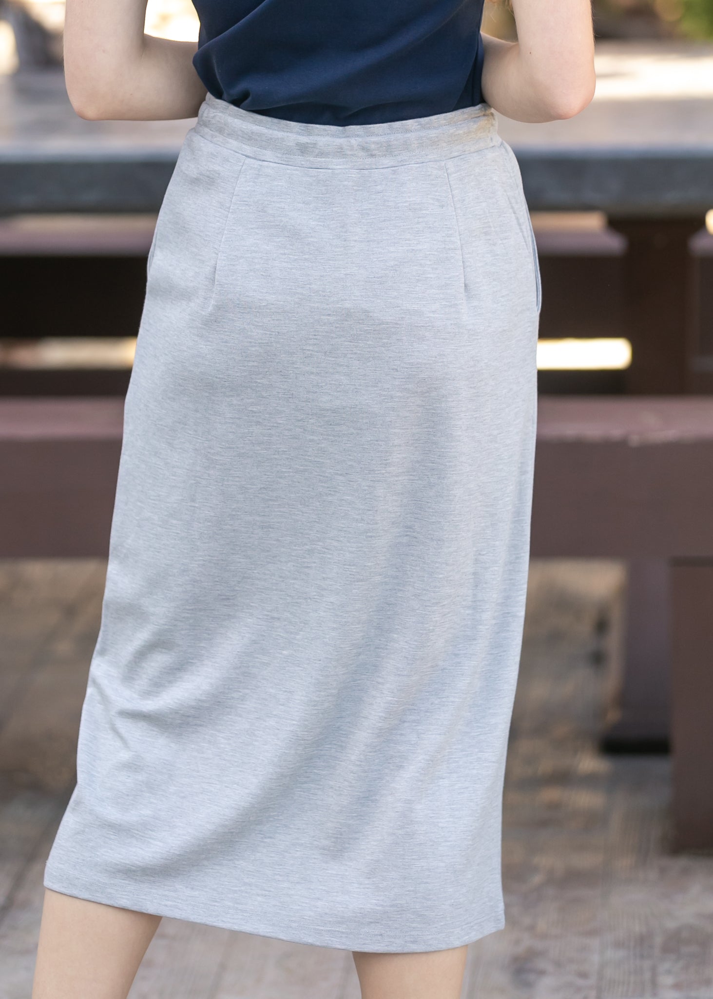 Jordan Heather Gray Knit Midi Skirt