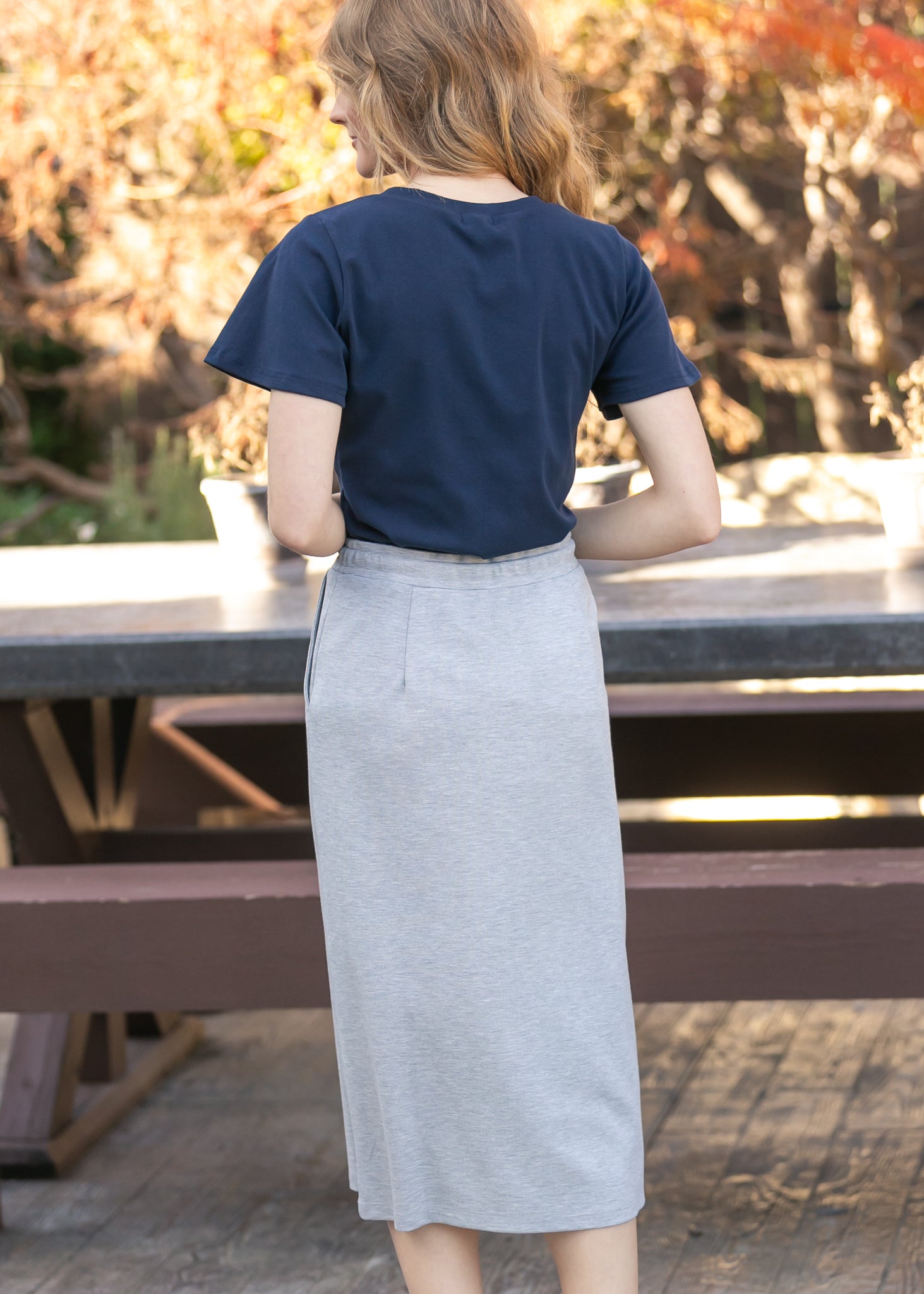 Jordan Heather Gray Knit Midi Skirt