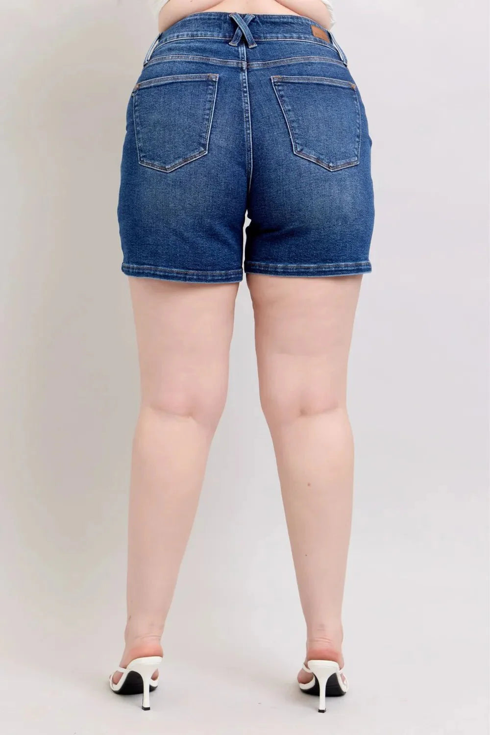 Judy Blue Full Size Double Button Waistband Denim Shorts | Includes Plus Size