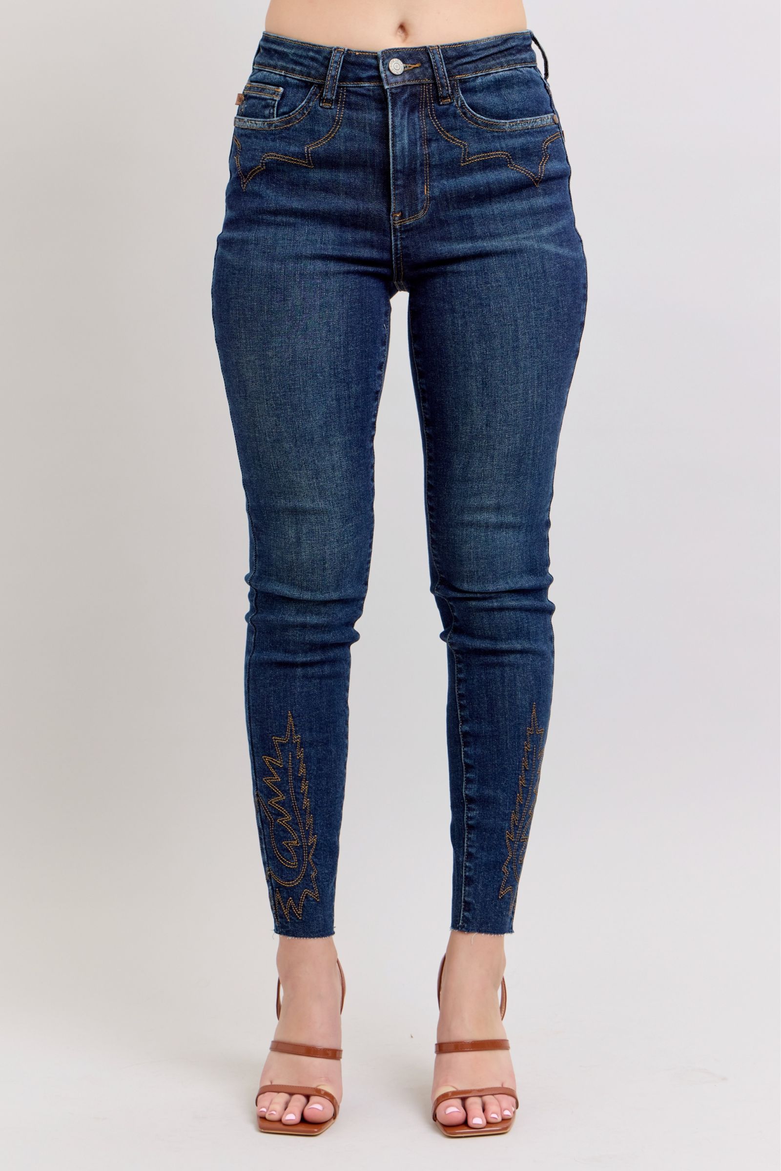 Judy Blue Full Size Embroidered High Rise Skinny Jeans | Includes Plus Size
