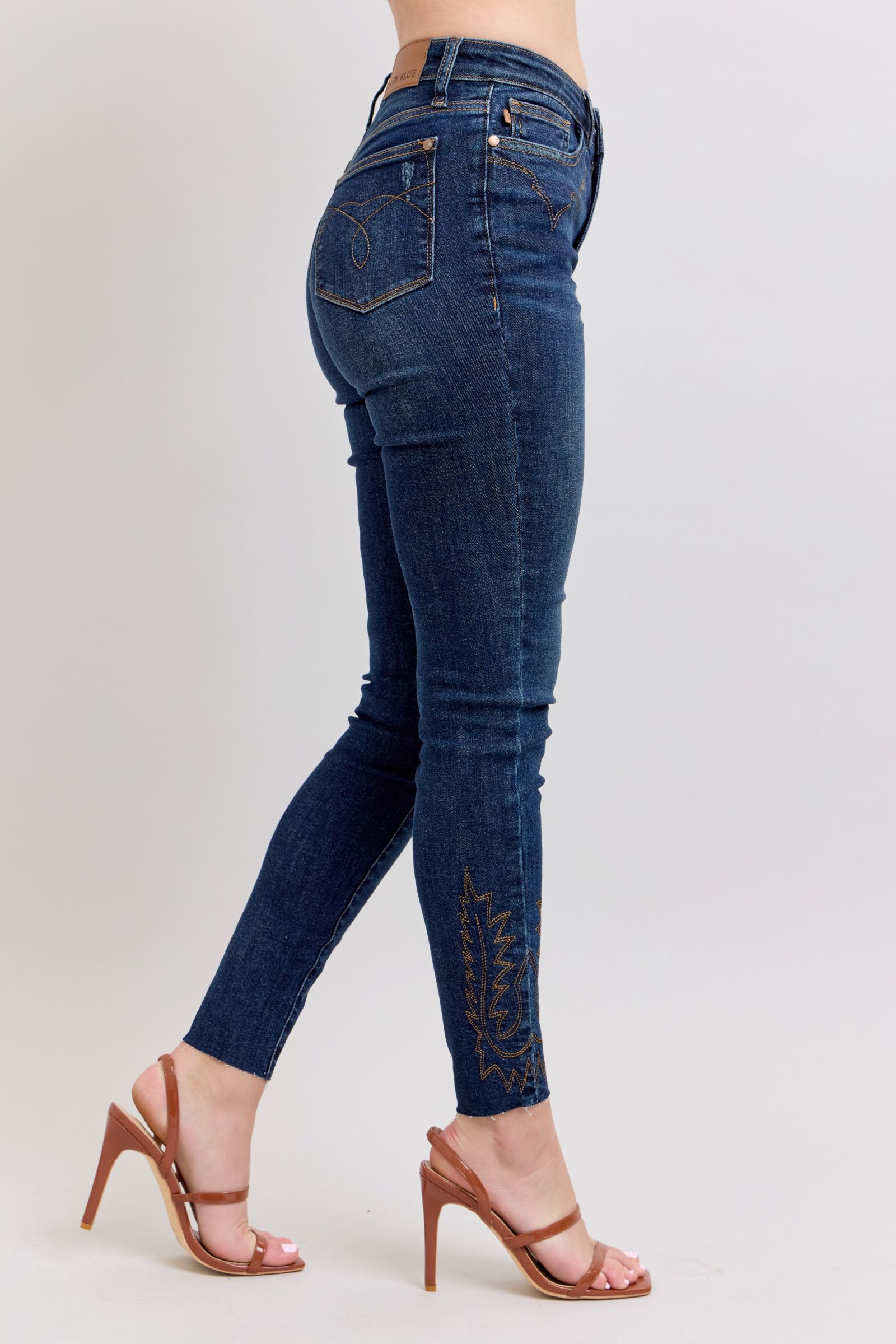 Judy Blue Full Size Embroidered High Rise Skinny Jeans | Includes Plus Size