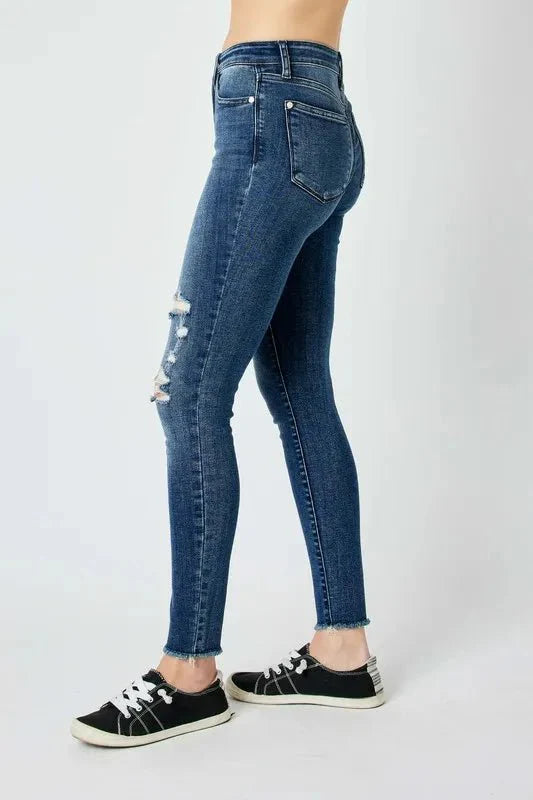 Judy Blue Full Size  High Waist Distressed Skinny Jeans | Includes Plus Size