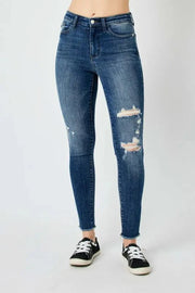 Judy Blue Full Size  High Waist Distressed Skinny Jeans | Includes Plus Size