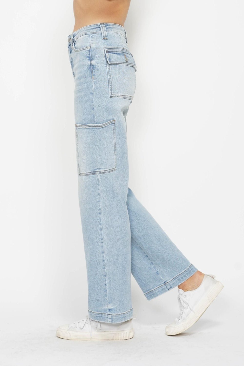 Judy Blue High Waist Straight Cargo Jeans | Includes Plus Size