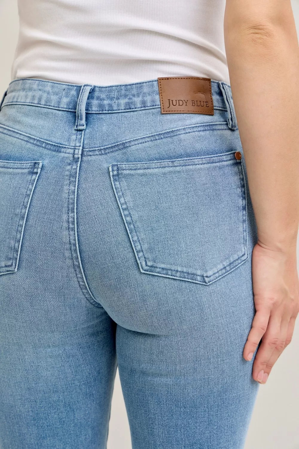 Judy Blue Full Size Mid Rise Bootcut Jeans With Contrast Wash & Front Patch Pockets | Includes Plus Size
