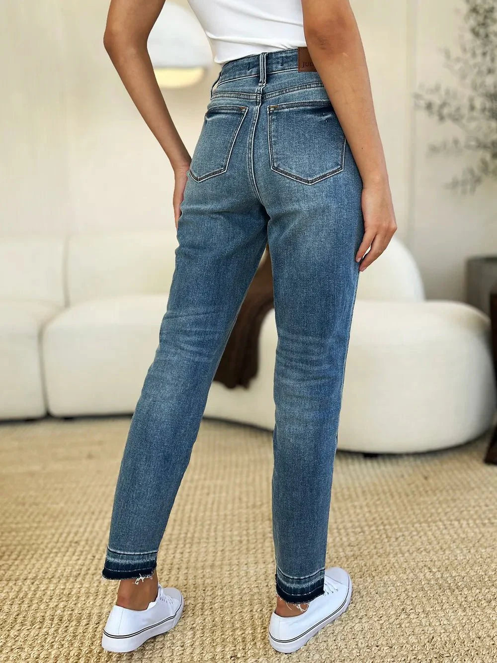 Judy Blue Full Size Mid Rise Rigid Magic Release Hem Jeans | Includes Plus Size