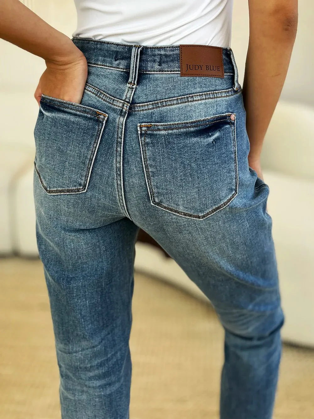 Judy Blue Full Size Mid Rise Rigid Magic Release Hem Jeans | Includes Plus Size