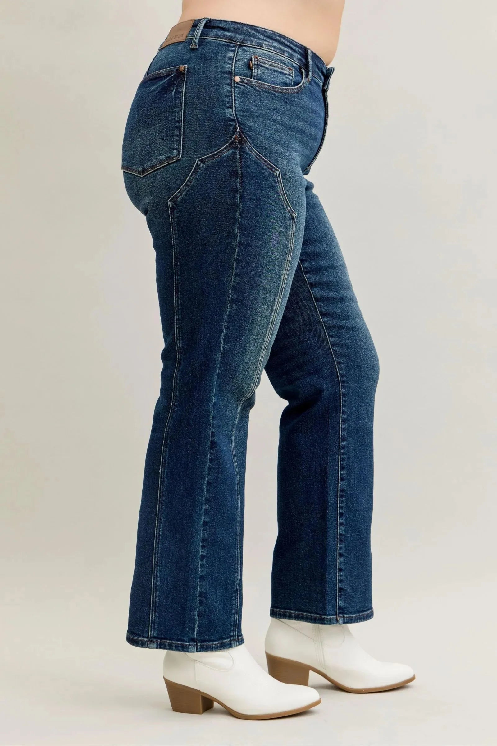 Judy Blue Full Size Seam Detail Straight Leg Jeans | Includes Plus Size