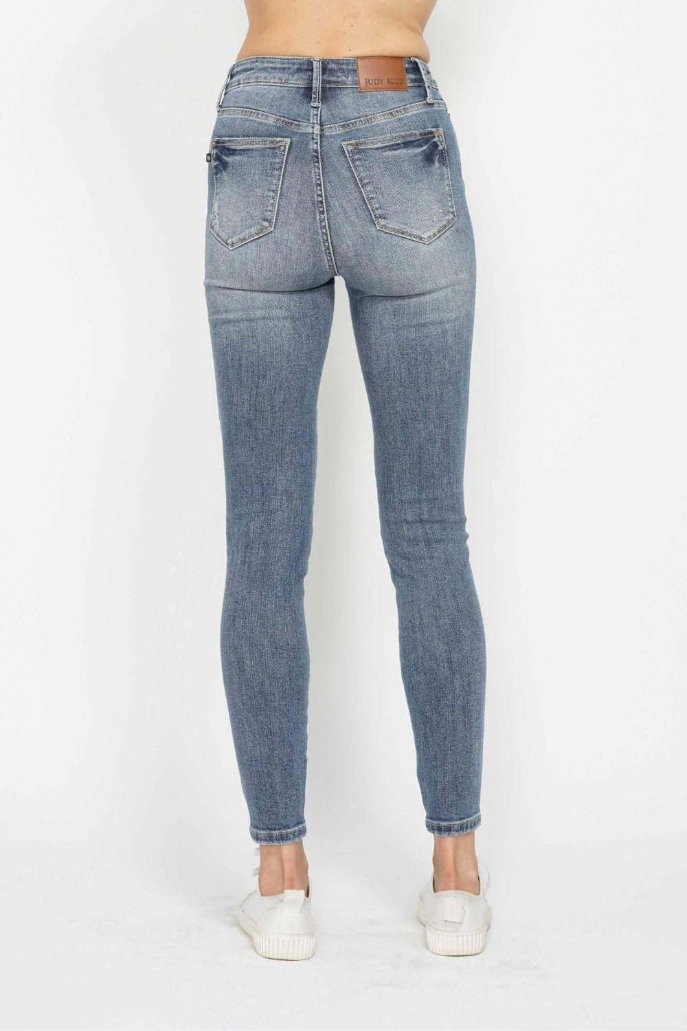 Judy Blue Full Size Tummy Control Contrast Wash Skinny Jeans | Includes Plus Size