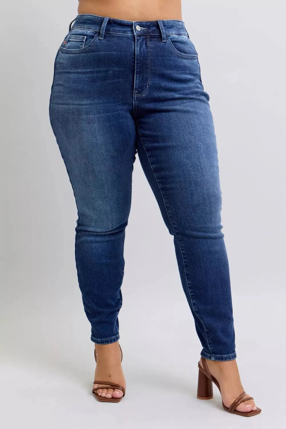 Judy Blue Full Size Washed Thermal Skinny Jeans | Includes Plus Size