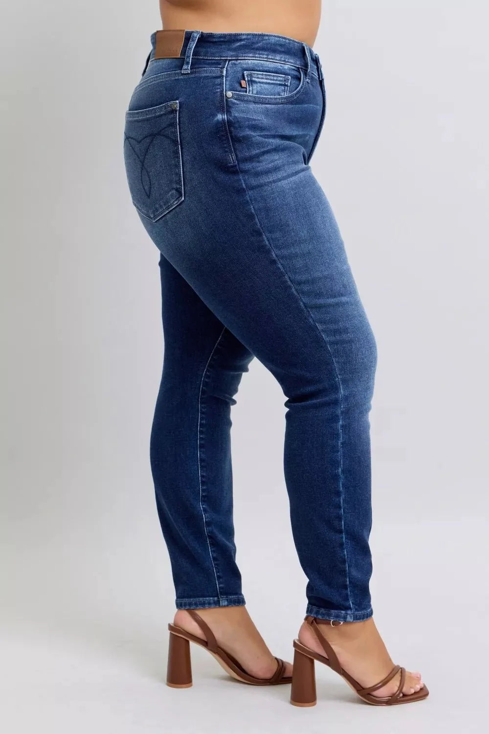 Judy Blue Full Size Washed Thermal Skinny Jeans | Includes Plus Size