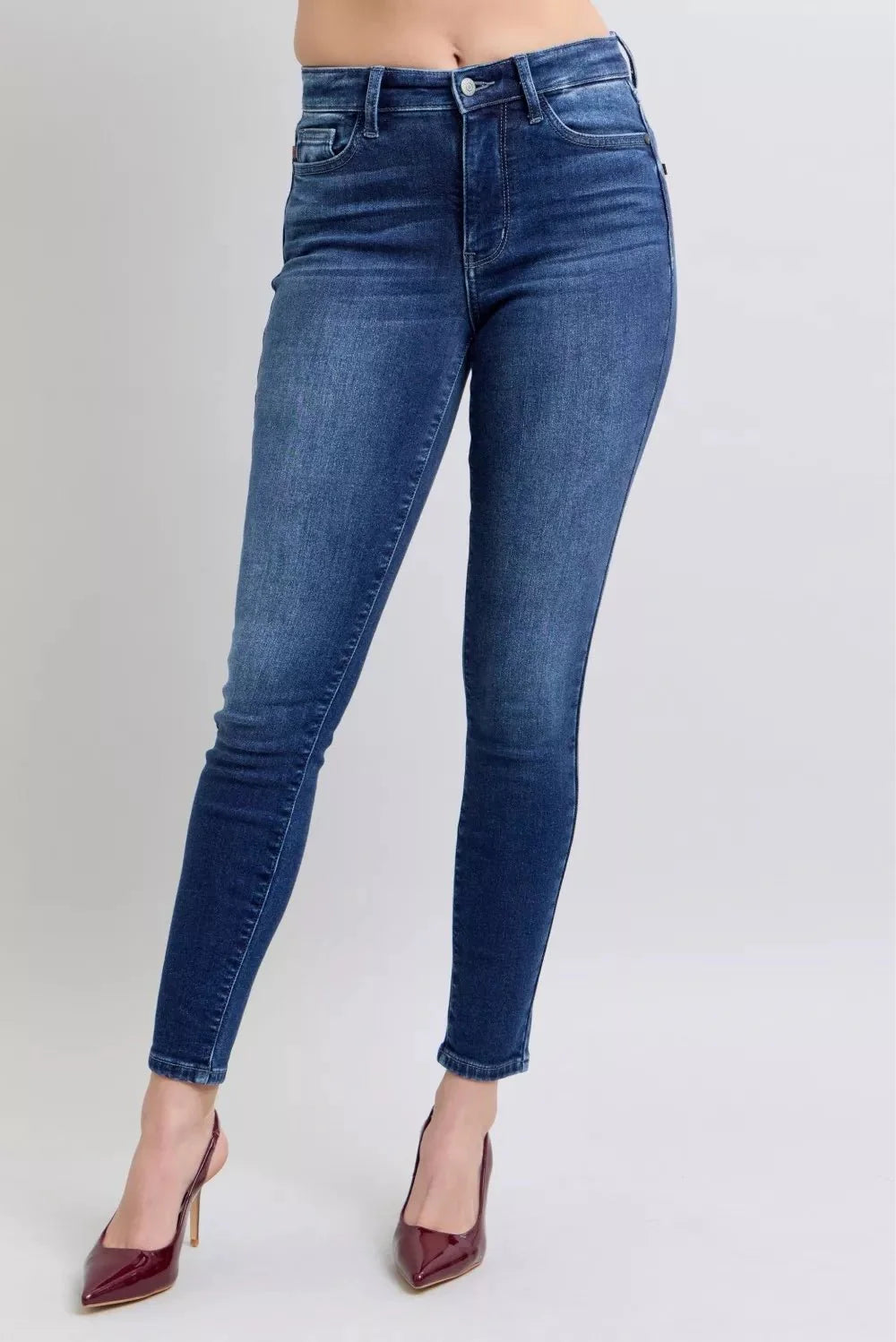 Judy Blue Full Size Washed Thermal Skinny Jeans | Includes Plus Size