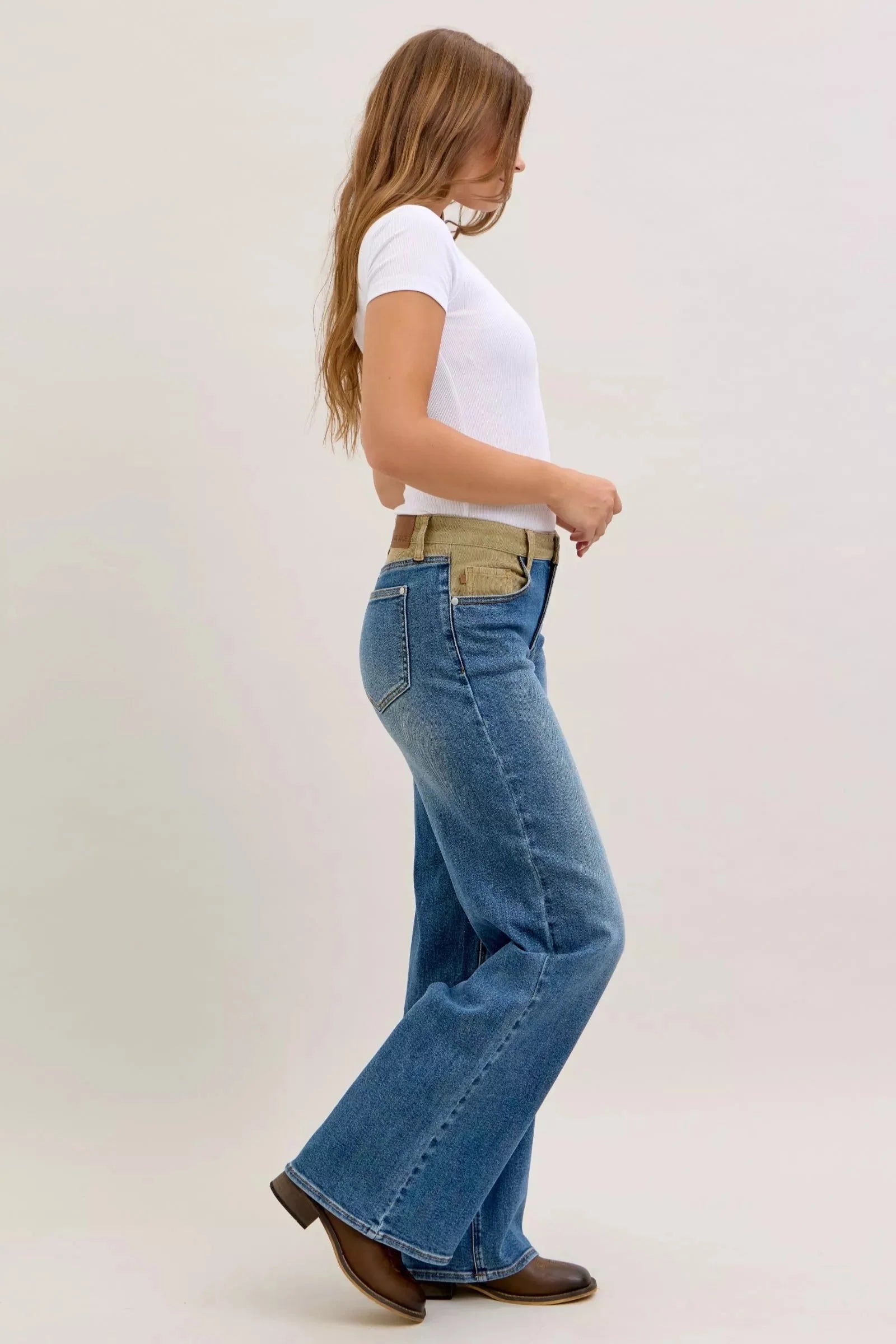 Judy Blue Mr Column Straight Jeans With Corduroy Waist
