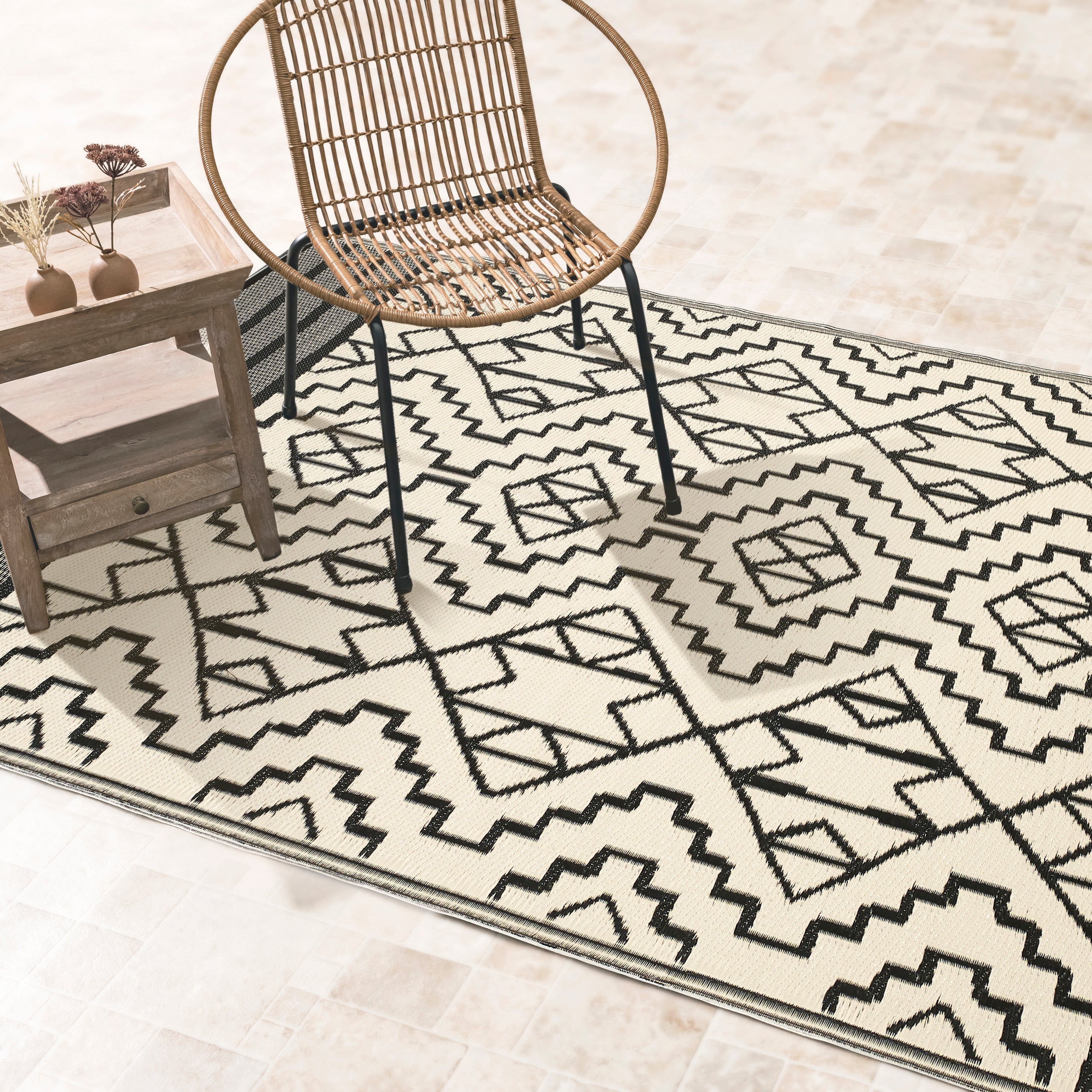 Kilimanjaro - Black Outdoor Rug For Patio Final Sale