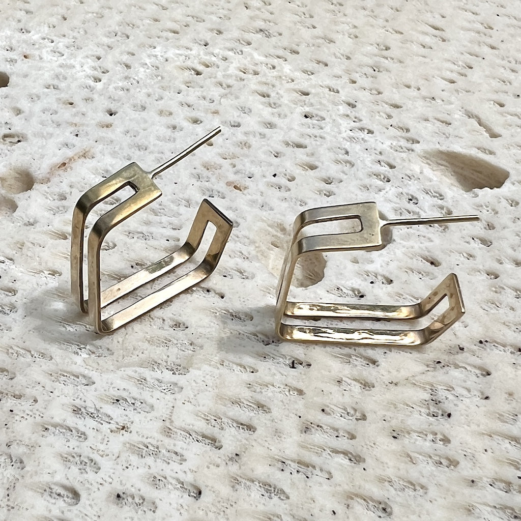 Layered Square Hoop Earrings