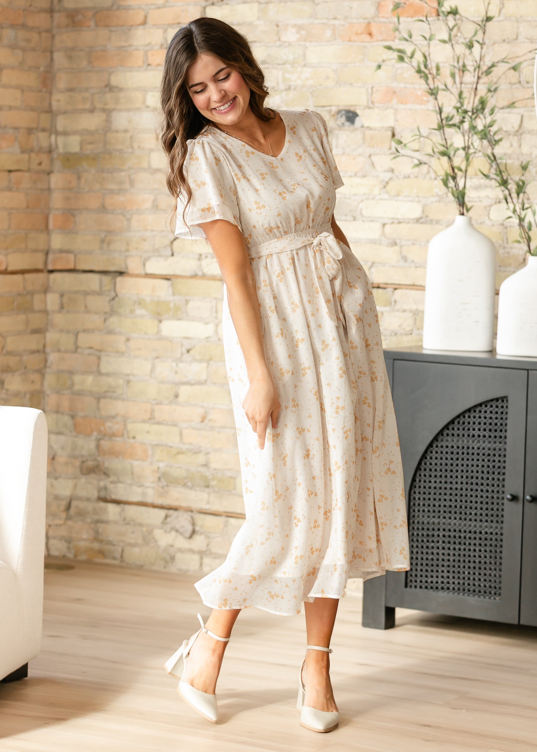 Lilia Flutter Sleeve Maxi Dress