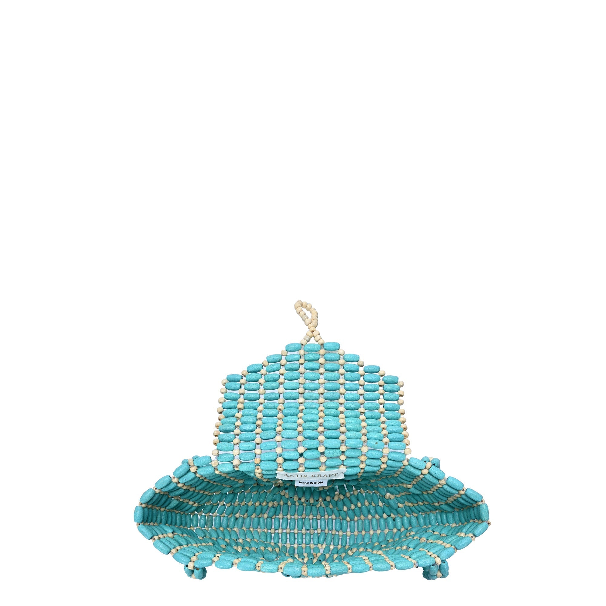 Luna's Wooden Beaded Crescent Shoulder Bag