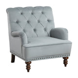 Luxurious Accent Chair with Upholstered Tufted and Nailhead Trim