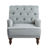Luxurious Accent Chair with Upholstered Tufted and Nailhead Trim