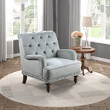 Luxurious Accent Chair with Upholstered Tufted and Nailhead Trim