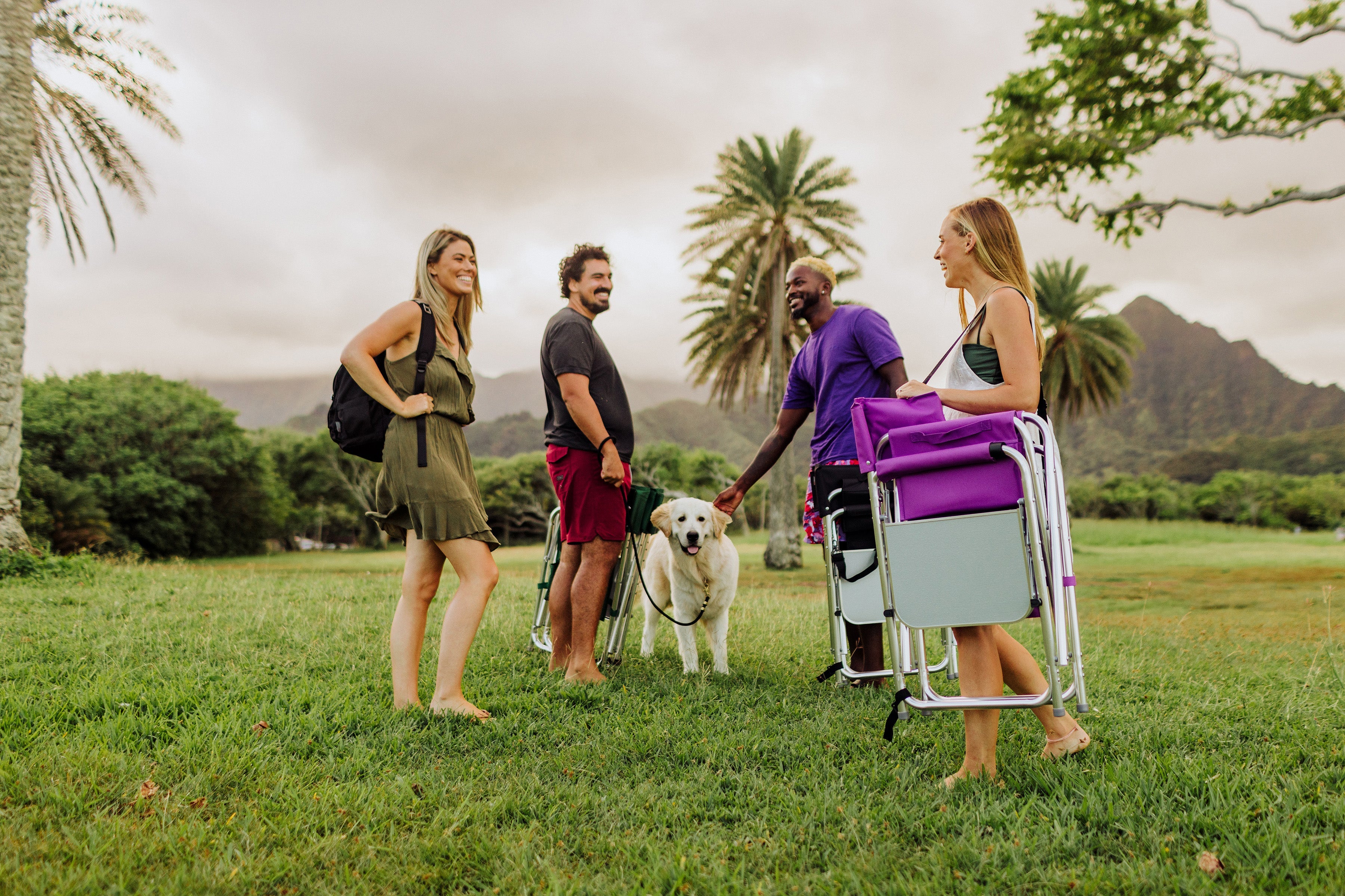 Purple Sports Chair With Side Table