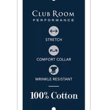 Club Room Men's Regular Fit Stripe Dress Shirt Blue Size 18.5x34-35