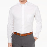 Club Room Men's Slim-Fit Pinpoint Solid Dress Shirt White Size 17.5x34-35