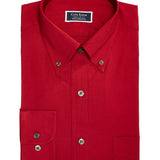 Club Room Men's Classic/Regular Fit Stretch Wrinkle-Resistant Solid Pinpoint Dress Shirt Red Size 16-32-33