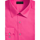 Alfani Men's Stretch Easy-Care Solid Dress Shirt Pink Size 16-16.1/2-34/35