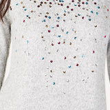 INC International Concepts Women's Sequined Knit Top Gray Size 2 Extra Large
