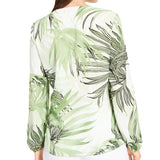 Alfani Women's Petite Printed Bell-Sleeve Top Green Size Small