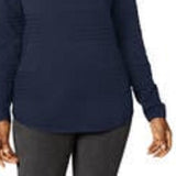 Karen Scott Women's Curved-Hem Sweater Dark Blue Size Small
