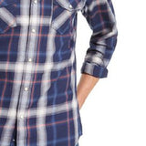 American Rag Men's Plaid Western Shirt Navy