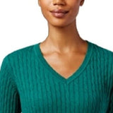 Karen Scott Women's Cotton V-Neck Sweater Dark Mrine mrl Size Small