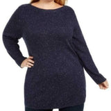 Karen Scott Women's Plus Size Curved Hem Tunic Navy Size 2X