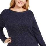 Karen Scott Women's Plus Size Curved Hem Tunic Navy Size 2X