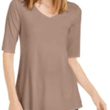Alfani Women's V-Neck Swing Tunic Pottery Clay Size Small