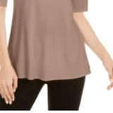 Alfani Women's V-Neck Swing Tunic Pottery Clay Size Small
