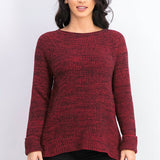 Style & Co Women's Petite Marled-Knit Sweater Red Size Petite Small