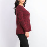 Style & Co Women's Petite Marled-Knit Sweater Red Size Petite Small