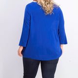 Karen Scott Women's Ballet Neckline Sweater Navy Size 2X