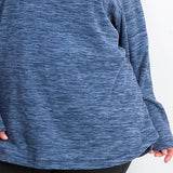 Karen Scott Women's Plus Size Marled Microfleece Top Blue Size 3 Extra Large