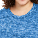 Karen Scott Women's Plus Size Marled Microfleece Top Teal Size 1X