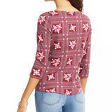 Charter Club Women's Tile-Print Top Red Size Extra Large