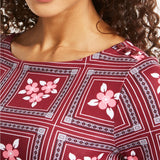 Charter Club Women's Tile-Print Top Red Size Extra Large