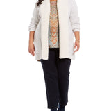 Style & Co Women's Plus Size Sherpa-Collar Cardigan Beige Size 3X