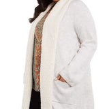 Style & Co Women's Plus Size Sherpa-Collar Cardigan Beige Size 3X