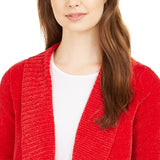 Style & Co Women's Shawl-Collar Open-Front Cardigan Red Size Medium