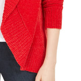Style & Co Women's Shawl-Collar Open-Front Cardigan Red Size Medium