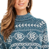 Style & Co Women's Fair Isle Tunic Sweater Fi Dark Kale Size Extra Small